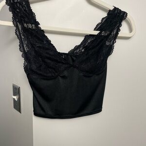 SHEIN Black Lace Crop Tank